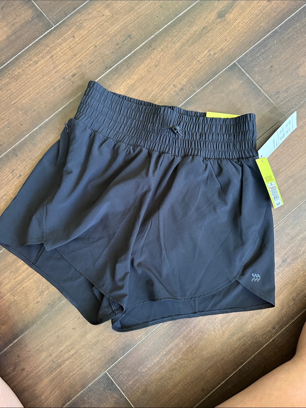 Women's XS Black Athletic Shorts with Smocked Waist